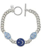 Lucky Brand Silver-Tone Pave Color Celestial Charm Link Bracelet