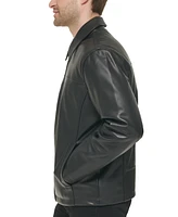 Cole Haan Men's Faux Leather Shirt Jacket