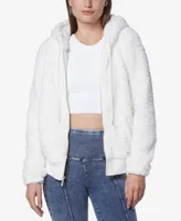 Andrew Marc Sport Women's Ultra Soft Faux Fur Zip Up Hoodie Jacket