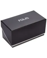 Folio Men's Quartz Three Hand Gunmetal Alloy Watch 42mm, Gift Set