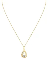 Sirena Diamond Double Loop Teardrop 18" Pendant Necklace (1/3 ct. t.w.) in 14k Two-Tone Gold - Two