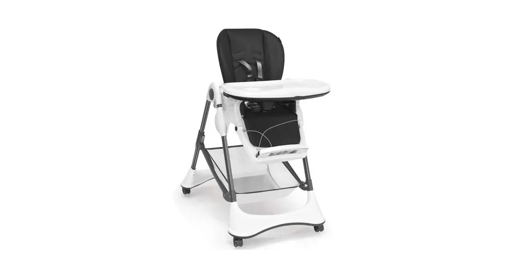 A-Shaped High Chair with 4 Lockable Wheels