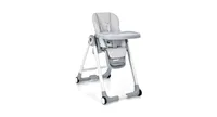 Baby Folding Convertible High Chair with Wheels and Adjustable Height