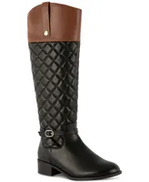 Karen Scott Stancee Quilted Buckled Riding Boots, Created for Macys
