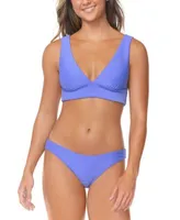 Raisins Juniors Island V Neck Bikini Top Lowrider Bikini Bottoms