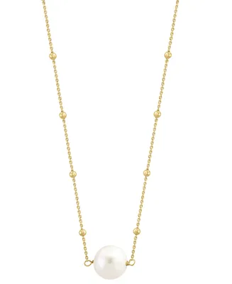 Effy Freshwater Pearl (10mm) & Polished Bead 16" Pendant Necklace in Gold-Plated Sterling Silver