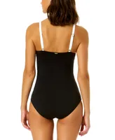 Anne Cole Women's Mesh-Insert Section One-Piece Swimsuit