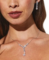 Eliot Danori Silver-Tone Cubic Zirconia Linear Drop Earrings, Created for Macy's