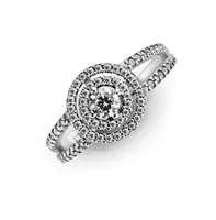 Pandora Cubic Zirconia Timeless Sparkling Double Halo Ring