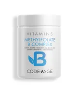 Codeage Methylfolate B Complex, Folate & Riboflavin, Vitamins B6 & B12, 5 Mthf, Betaine, 120 ct