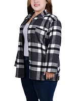 Ny Collection Plus Size Long Sleeve Brushed Twill Shirt Jacket