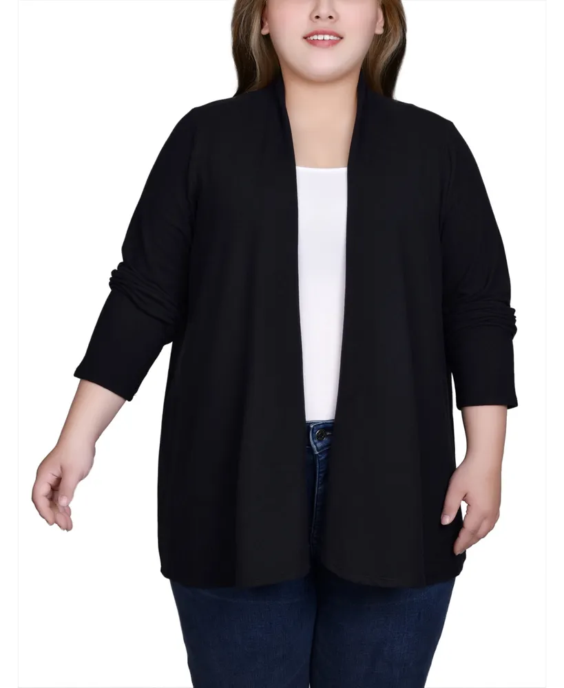 Ny Collection Plus Size Long Sleeve Swing Cardigan Sweater