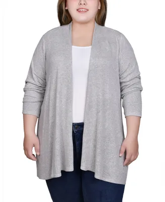 Ny Collection Plus Size Long Sleeve Swing Cardigan Sweater