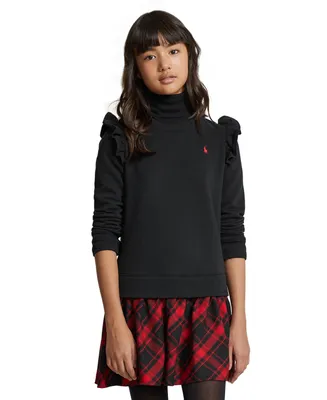 Polo Ralph Lauren Big Girls Plaid Fleece Sweatshirt Dress