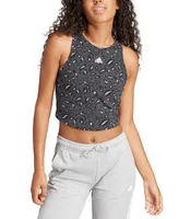 adidas Women's Essentials Animal-Print Cropped Tank Top