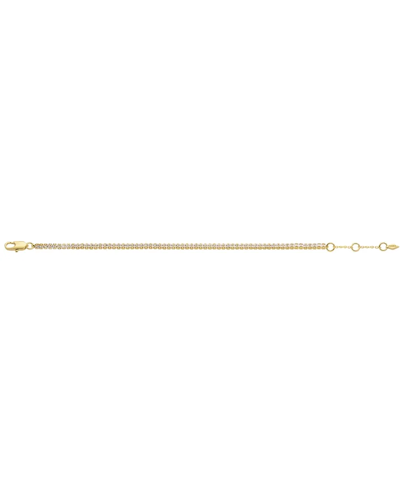 Fossil All Stacked Up Gold-Tone Brass Tennis Chain Bracelet