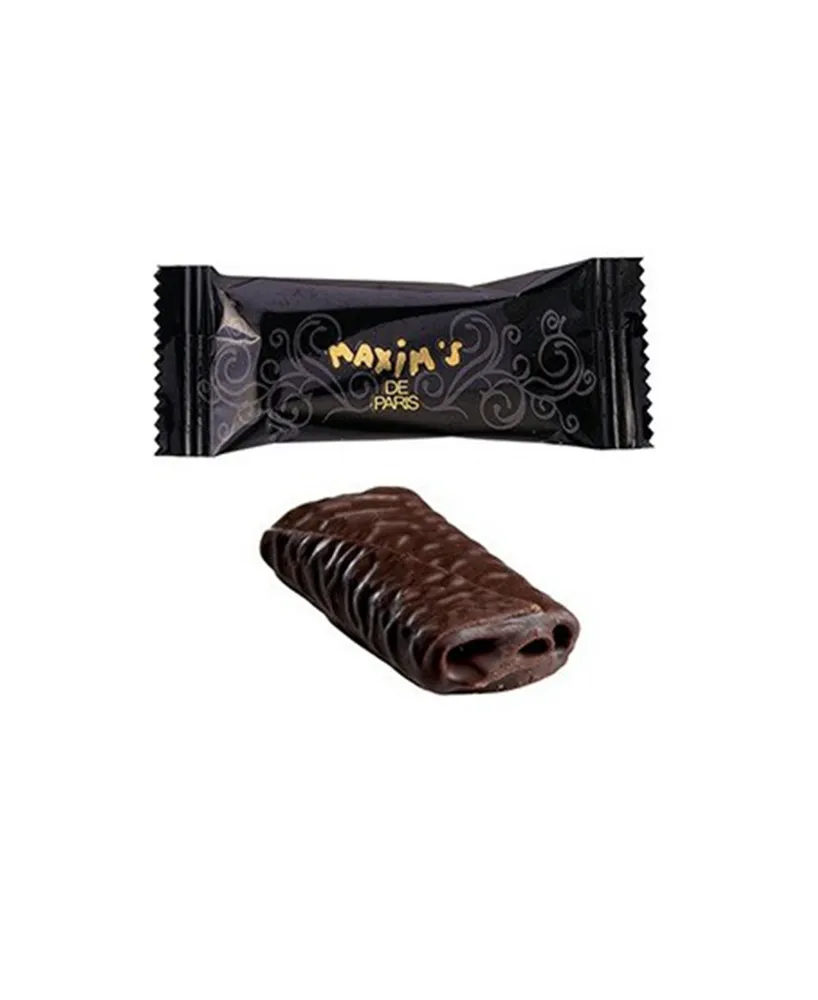 Maxim's De Paris Tin Box Dark Chocolate Crepe Lace Cookies, 16 Piece