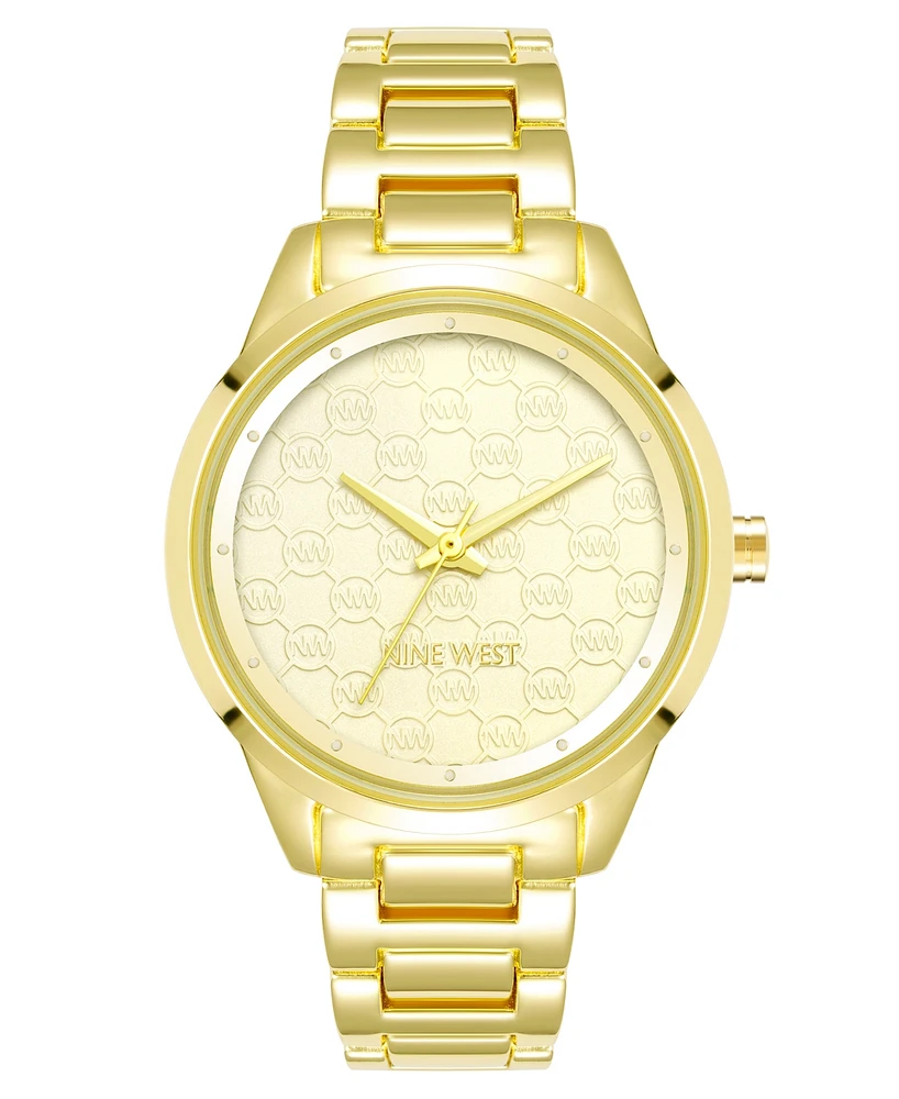 Nine West Women's Quartz Gold-Tone Alloy Link Bracelet Watch, 34.5mm