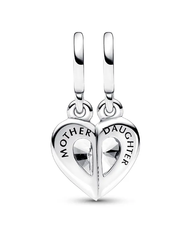 Pandora Mother & Daughter Hearts Dangle Charm, Soft Pink Enamel & Clear  Cubic Zirconia