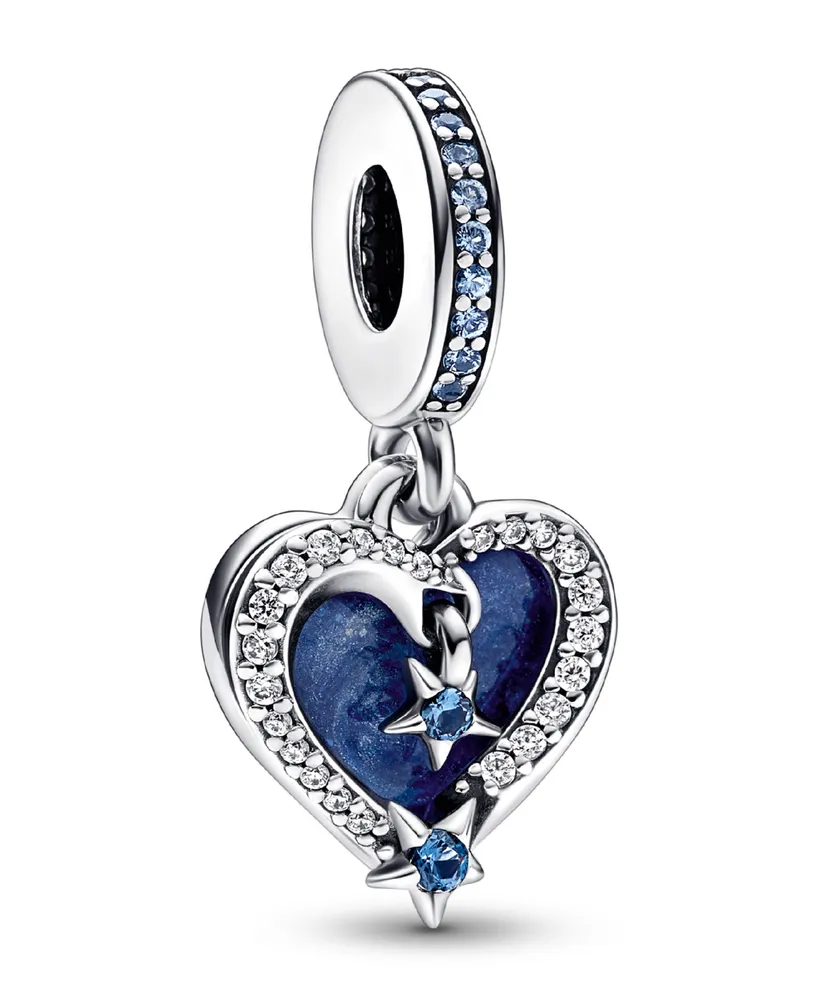 Pandora Mixed Stone Celestial Shooting Star Heart Double Dangle Charm