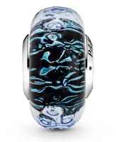 Pandora Sterling Silver Wavy Dark Blue Murano Glass Ocean Charm