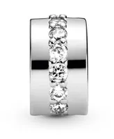 Pandora Cubic Zirconia Clear Sparkling Row Clip Charm