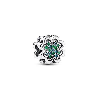 Pandora Crystals Splitable Four Leaf Clover Charm