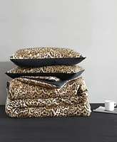 Juicy Couture Monica Leopard Satin -Pc. Reversible Comforter Set