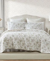 Laura Ashley Walled Garden Cotton Reversible Quilt Set