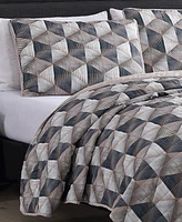 Kenneth Cole New York Gridwork Reversible 3 Piece Quilt Set