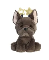 Aurora Small Holiday Cheer Jody French Bulldog Holiday Festive Plush Toy Black 7.5"