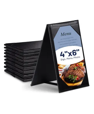 Yescom 10Pcs 4"x 6" Double-sided Table Tent Holder Menu Holder A-Frame Restaurant Black