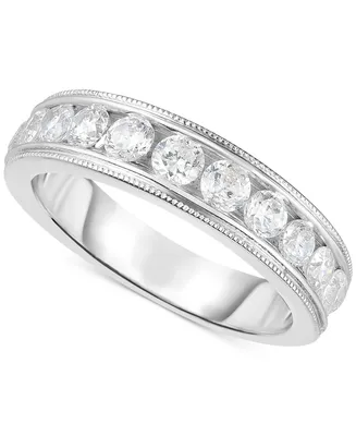 Diamond Milgrain Wedding Band (1 ct. t.w.) in 14k White Gold