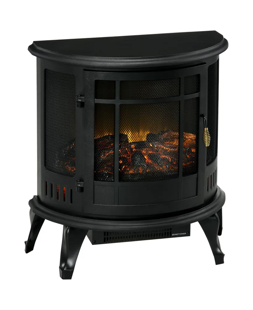 Homcom Electric Fireplace Stove with Realistic Flame, Fireplace