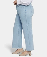 Nydj Plus Size Teresa Wide Leg Ankle Fray Hem Jeans