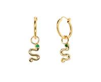 Women's 14K Gold Plated Earrings Snake Hoops