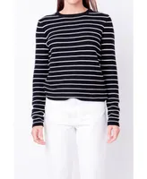 Women's Round-neck Striped Sweater