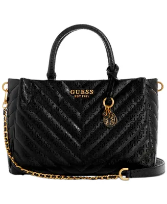 Guess Jania Society Quilted Medium Satchel Crossbody