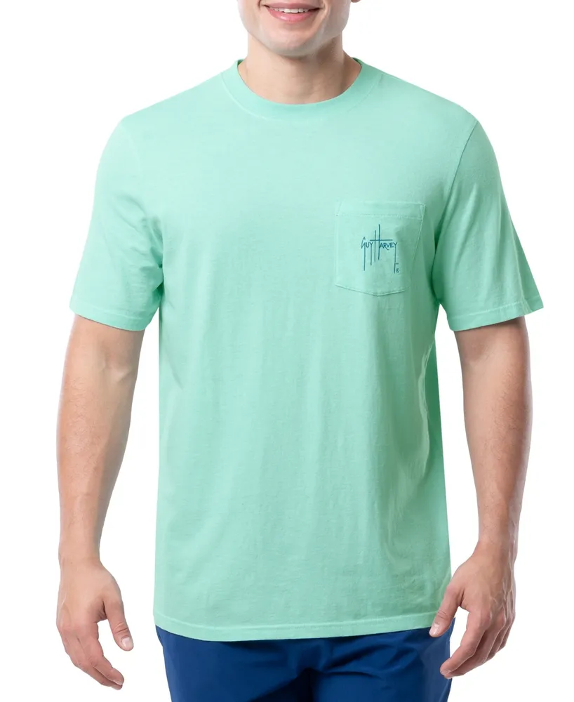 Guy Harvey Men's Call Of The Ocean Logo Graphic Pocket T-Shirt