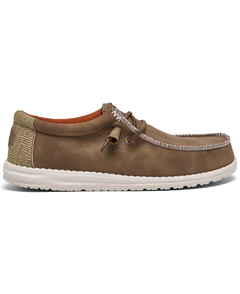 Hey Dude Men's Wally Fabricated Leather Casual Moccasin Sneakers from Finish Line