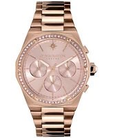 Olivia Burton Women's Hexa Multifunction Carnation Gold-Tone Stainless Steel Bracelet Watch 38mm