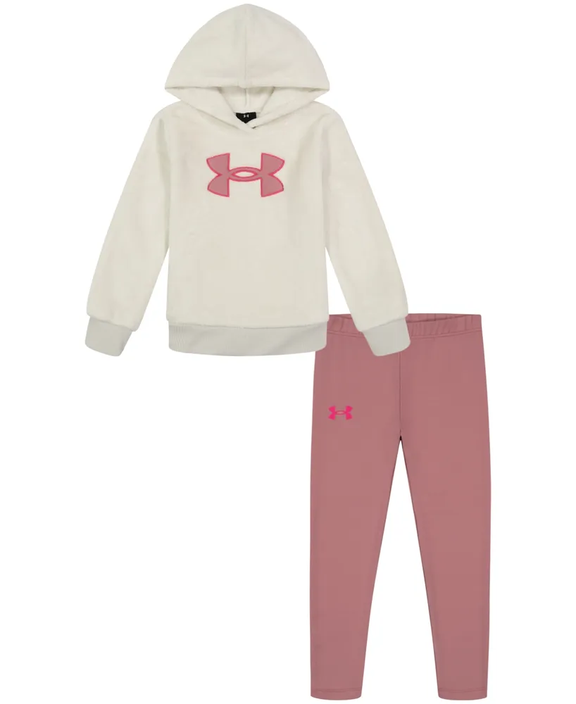 Under Armour Little Girls Sherpa Fuzzy Logo Hoodie and Leggings Set, 2  Piece