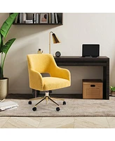 Mid-Century Modern Office Accent Chair with Wheels