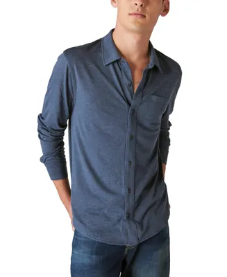 Lucky Brand Men's Long Sleeve Button-Front Jersey Shirt