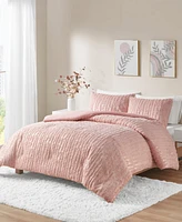 Intelligent Design Naomi Metallic Print Faux Fur Piece Comforter Set