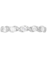 Diamond Oval & Round Twist Band (1/3 ct. t.w.) in 14k White Gold