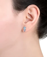 Giani Bernini Simulated Opal (3/4 ct. t.w.) & Cubic Zirconia Stud Earrings in Sterling Silver, Created for Macy's