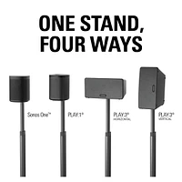 Sanus WSSA1 Adjustable Height Wireless Speaker Stand for Sonos One, Play:1, and Play:3 - Each