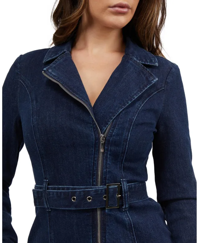 Corset Detail Denim Dress