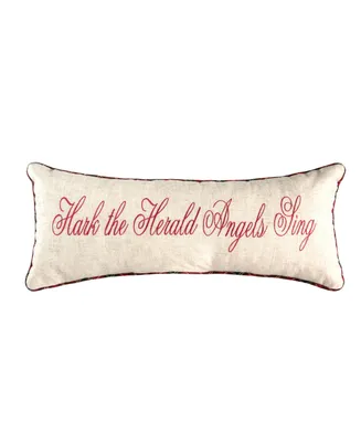 Hark The Herald 10" x 24" Embroidered Small Petite Throw Pillow